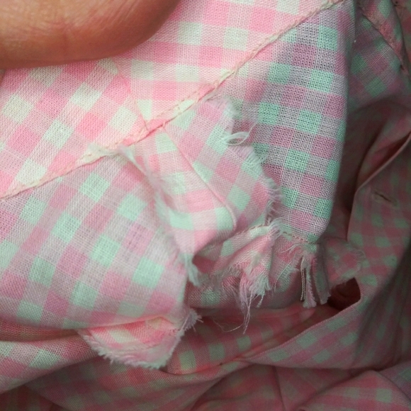 Vintage 1920-30's Toddler's Pink & White Gingham Handmade Dropped Waist Dress - Picture 10 of 13